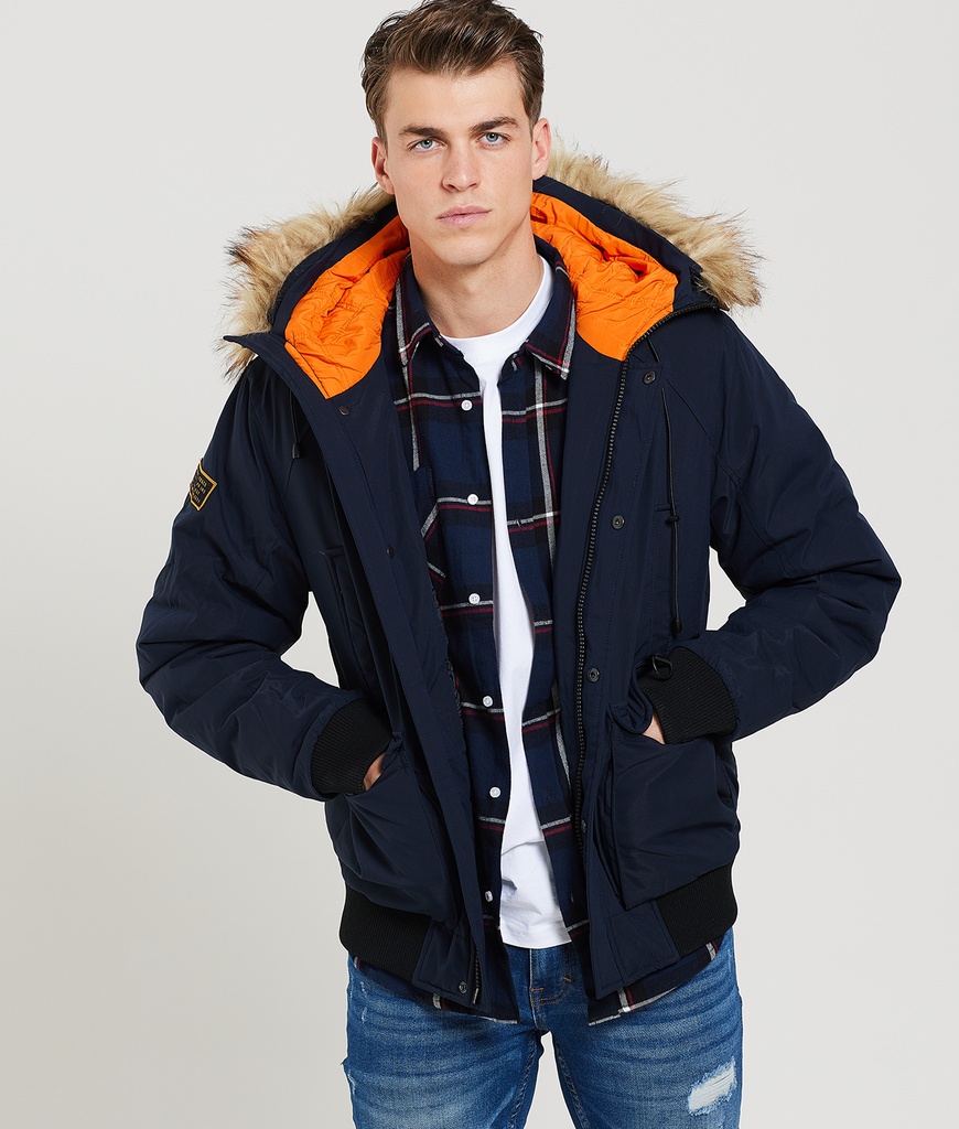 Monsoor Short Jacket, Blue Black