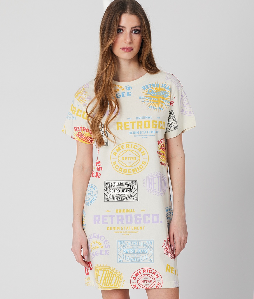 Valentina T-shirt Jersey Dress, Off White