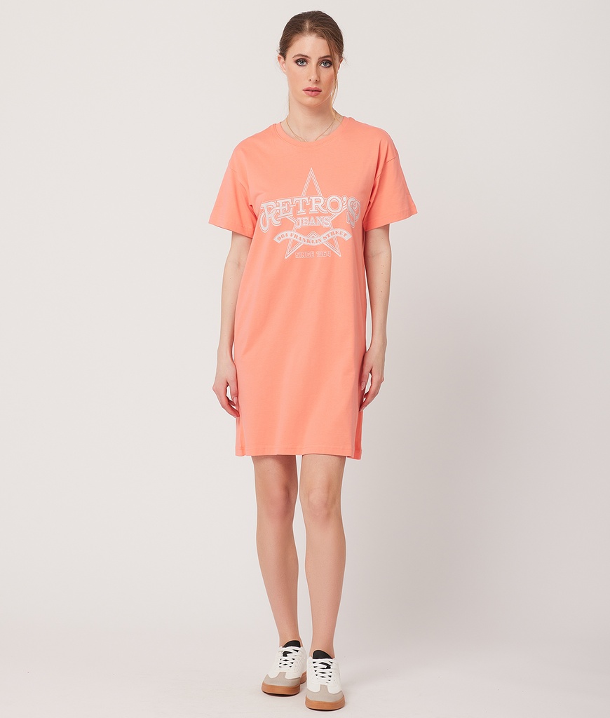 Rowyn T-shirt Jersey Dress, Coral
