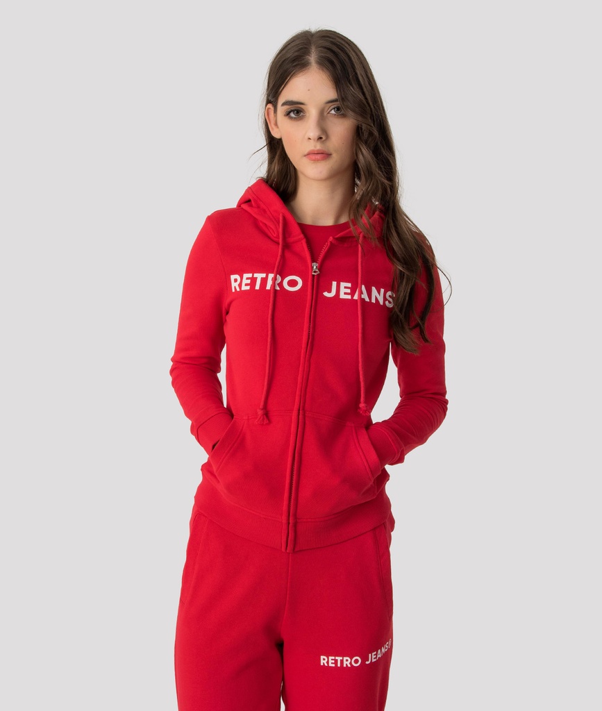 Olivia Zip Out Jogging Top, Red