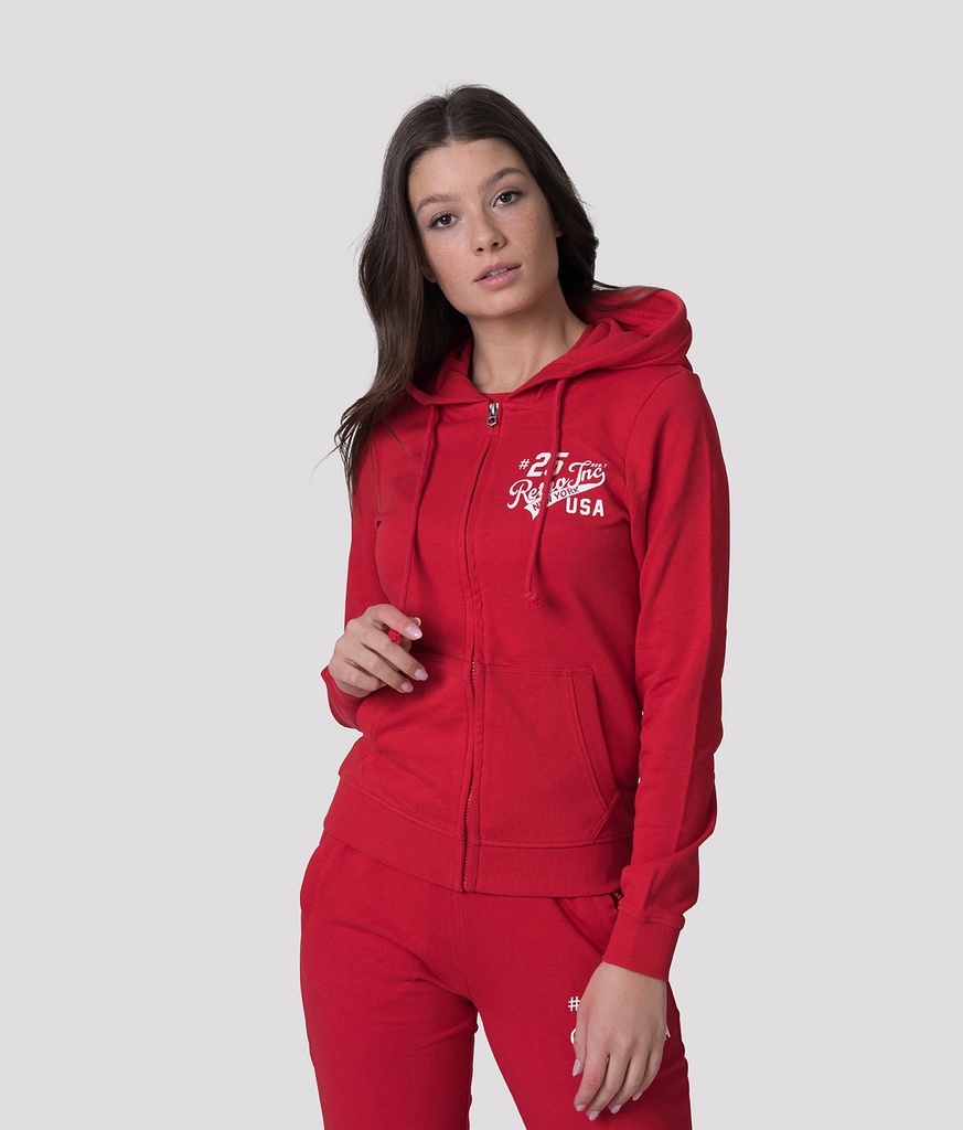 Anna Zip Out Jogging Top, Red