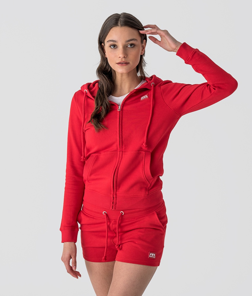 Myanna Zip Jogging Top, Red