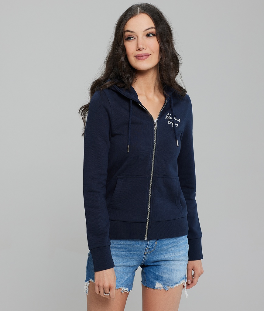 Amfora Zip Jogging Top, Dark Blue