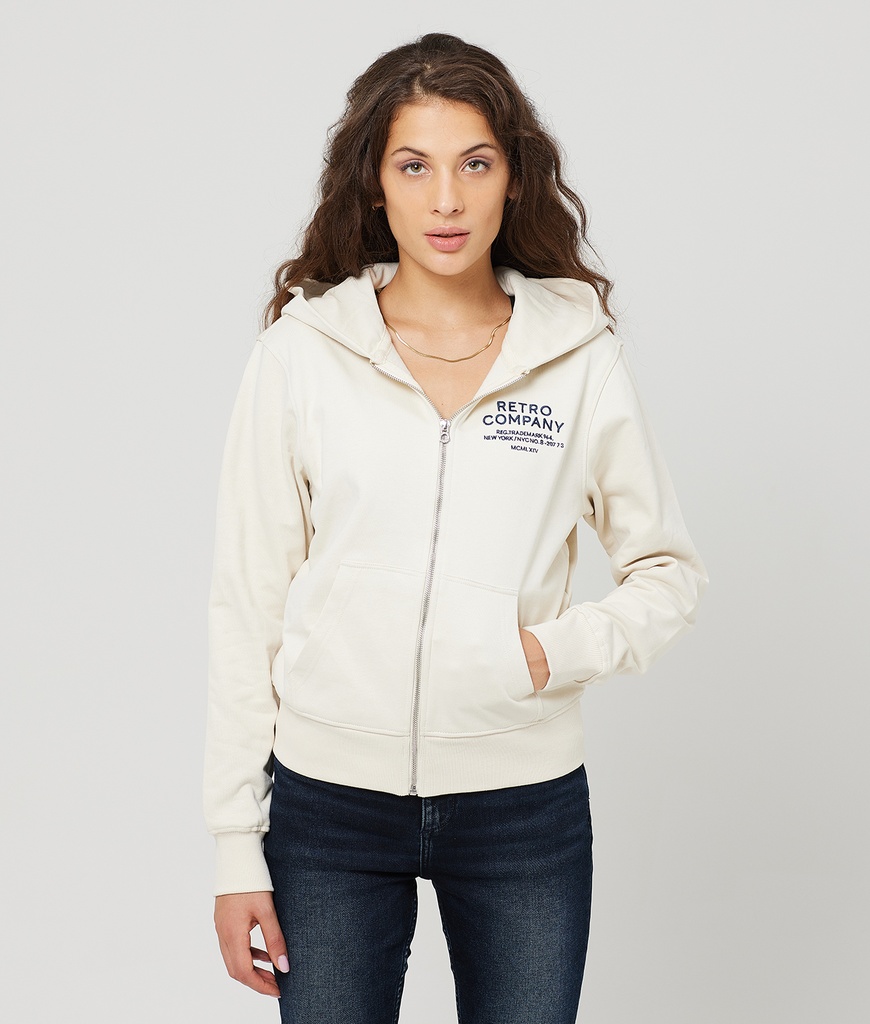 Laurel Zip Hoodie Jogging Top, Off White