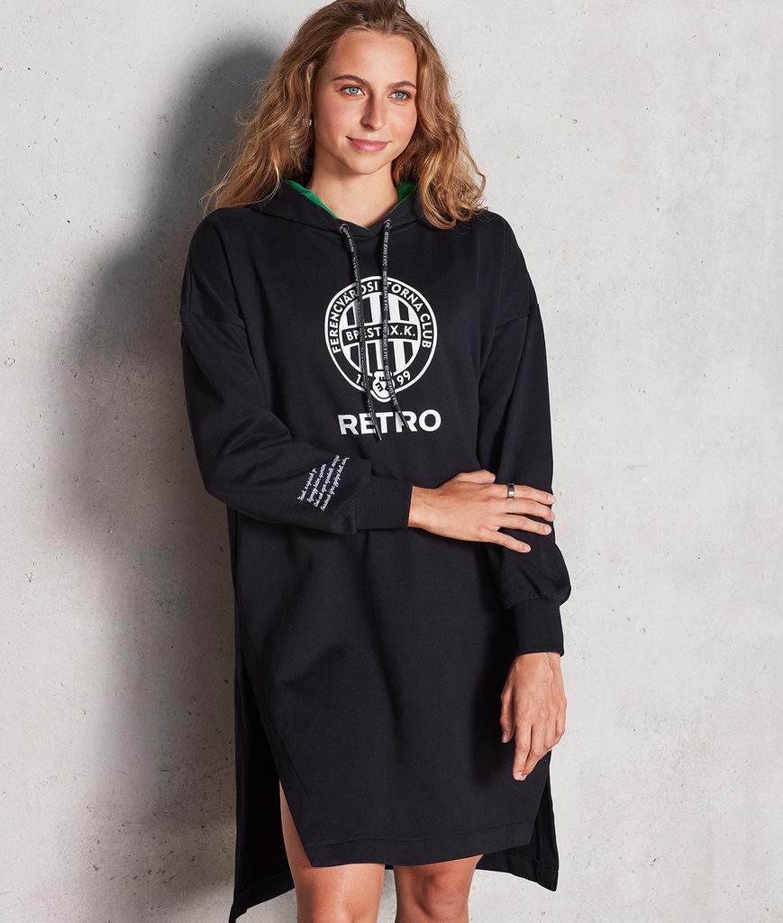 Winder Hoodie Jogging Dress, Black
