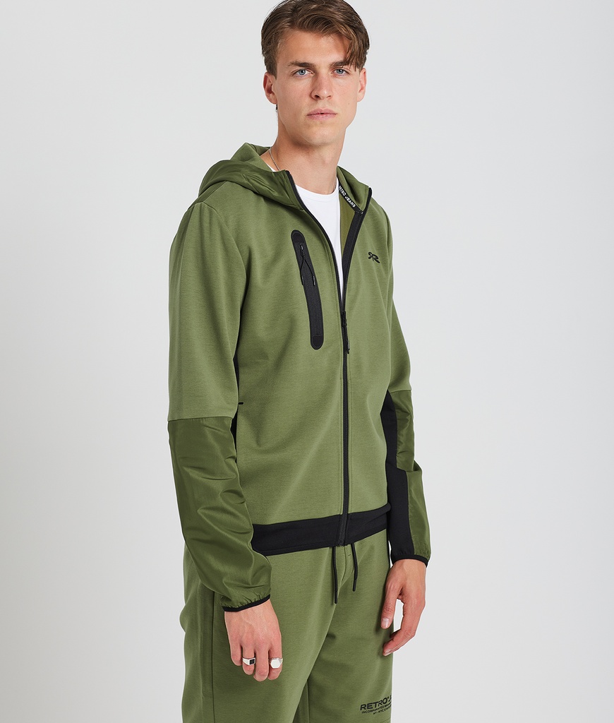 Bosco Zip Hoodie Jogging Top, Khaki