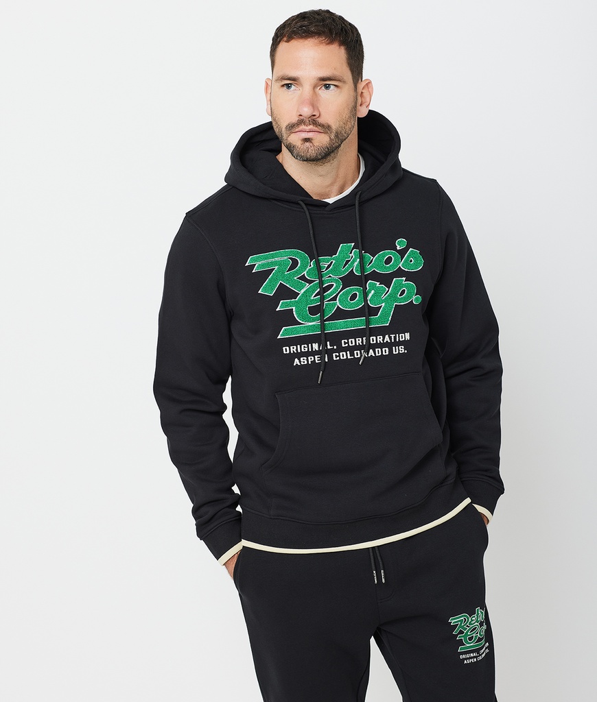 Stratus Hoodie Jogging Top, Black