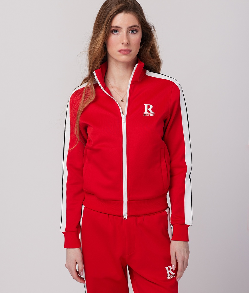 Nola Zipup Jogging Top, Red