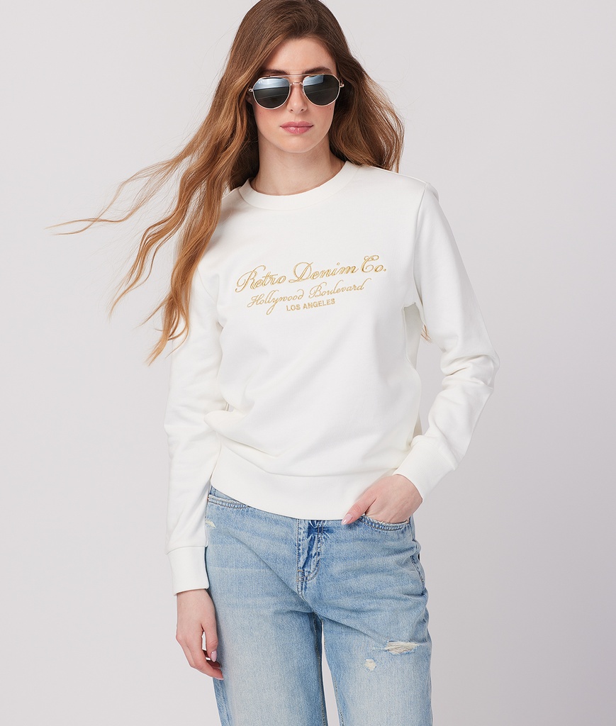 Leona Sweatshirt Jogging Top, Off White