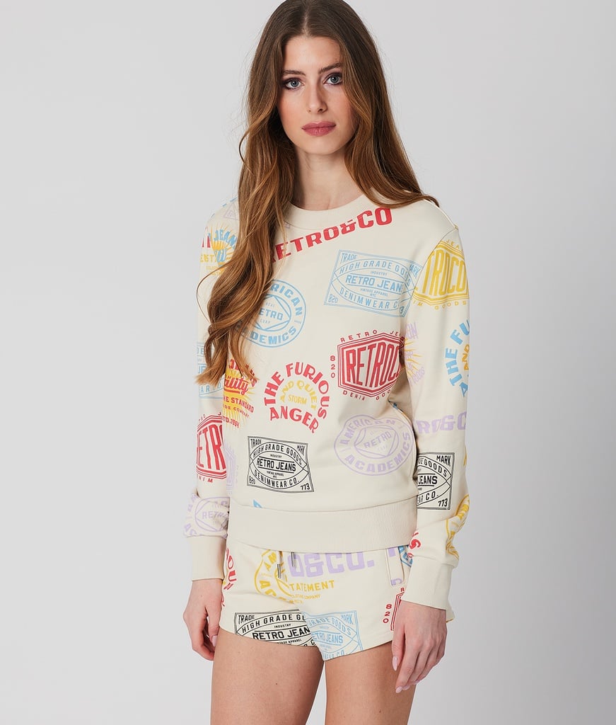 Valentina Sweatshirt Jogging Top, Off White