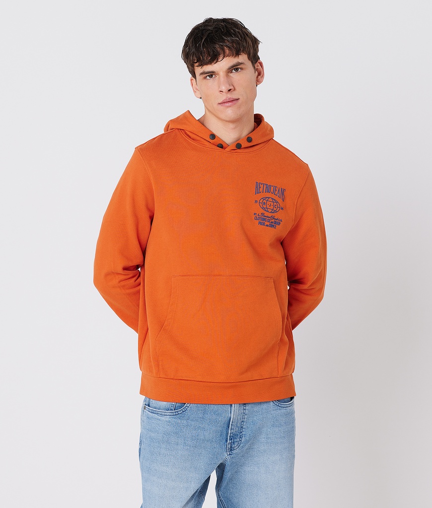 Fisto Hoodie Jogging Top, Dark Orange
