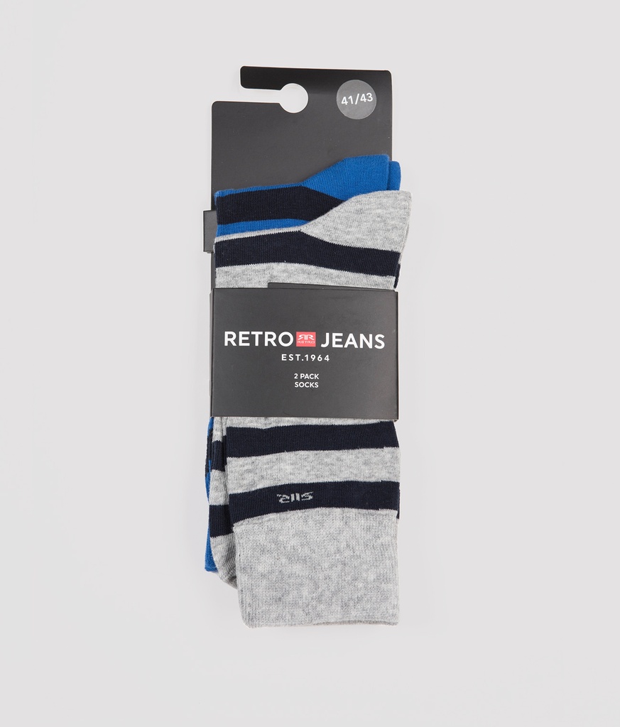 Brandon Stripes Pack Two Socks, Mixed