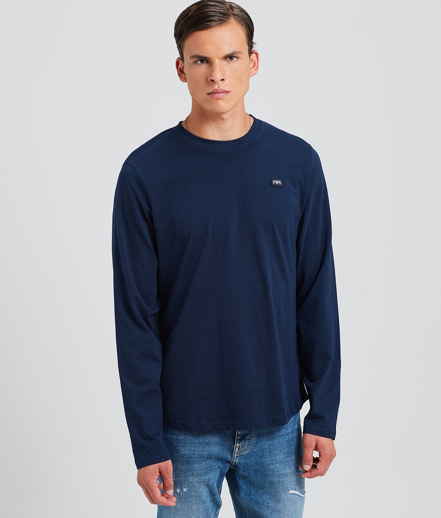 Draco L.s. Top Long Sleeves, Navy Blue