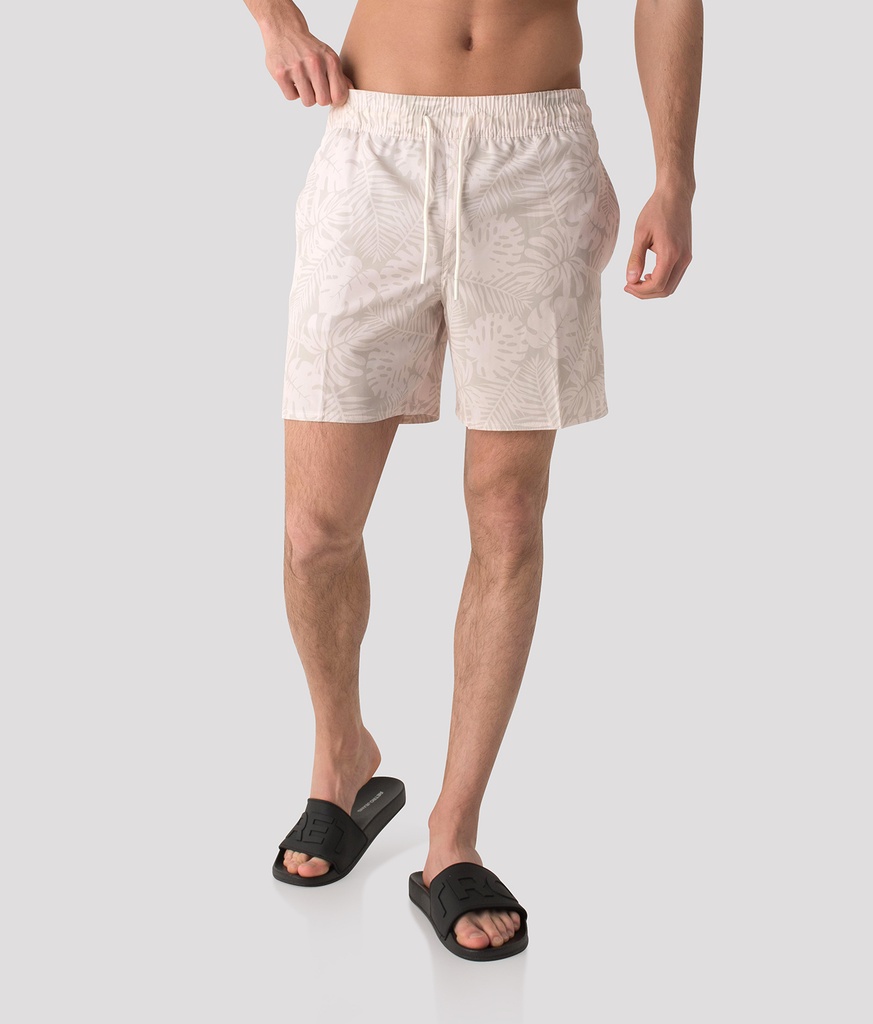 Sanibel Swim Shorts, Overprinted White