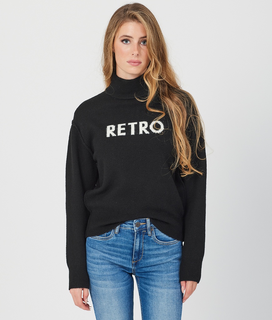 Hailey Turtleneck Sweater, Black