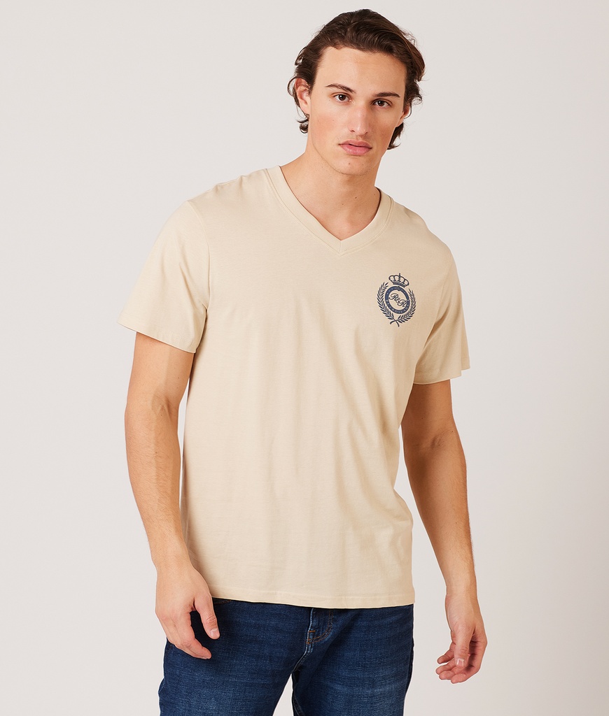 Harald V-neck T-Shirt, Sand