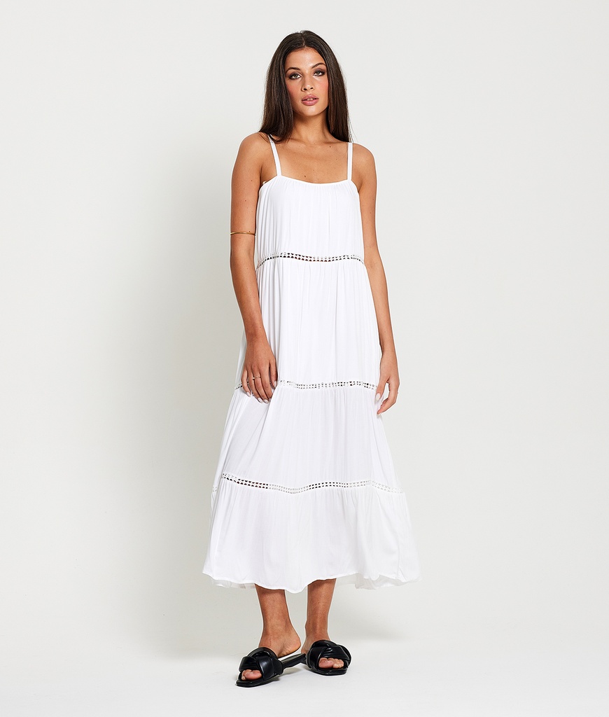 Cynthia Woven Dress, White