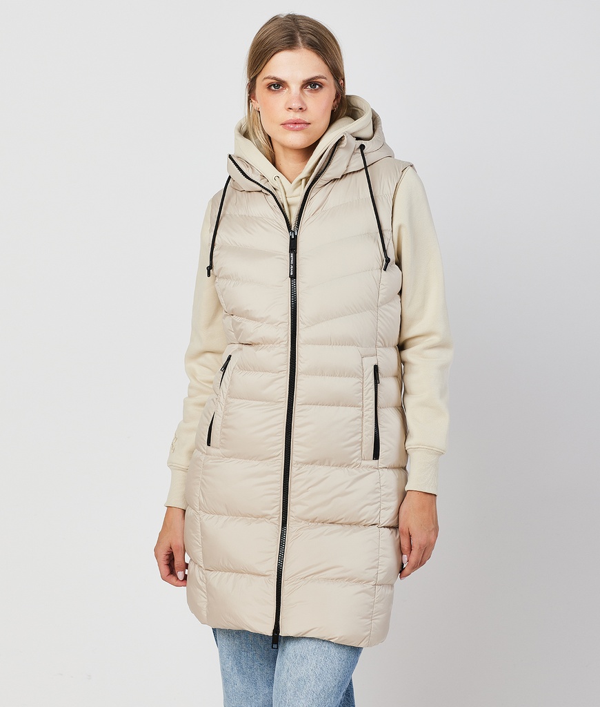 Selena Long Vest, Beige
