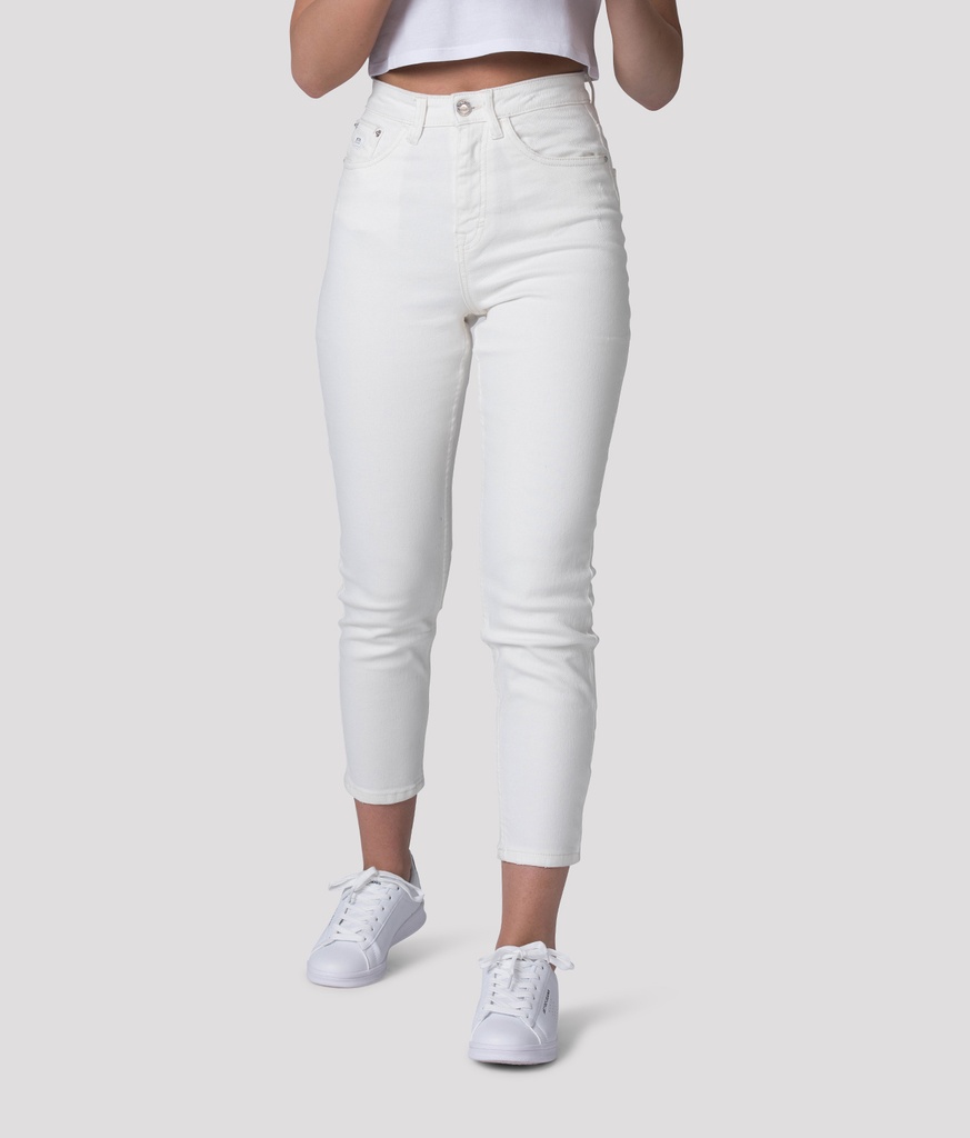 Gossip Cropped Denim Pants, White