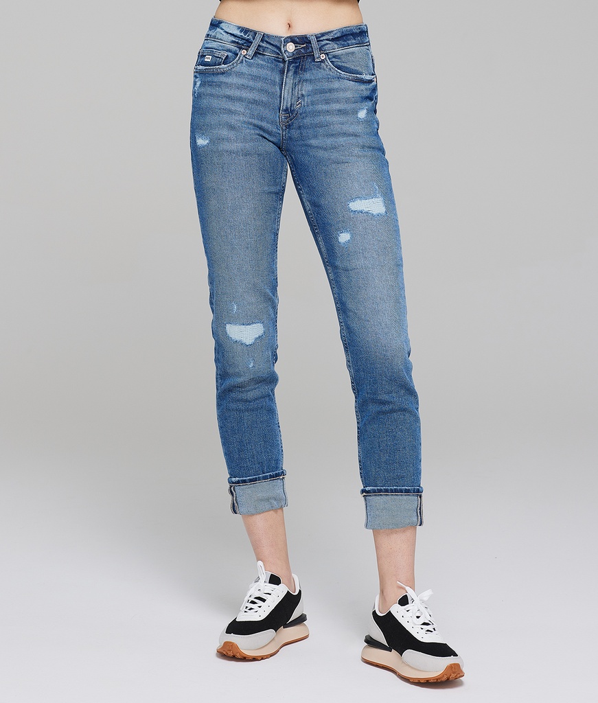 Smart Bitch Cropped Denim Pants, W0584
