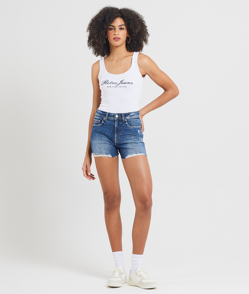 Dee High Denim Shorts, W0565