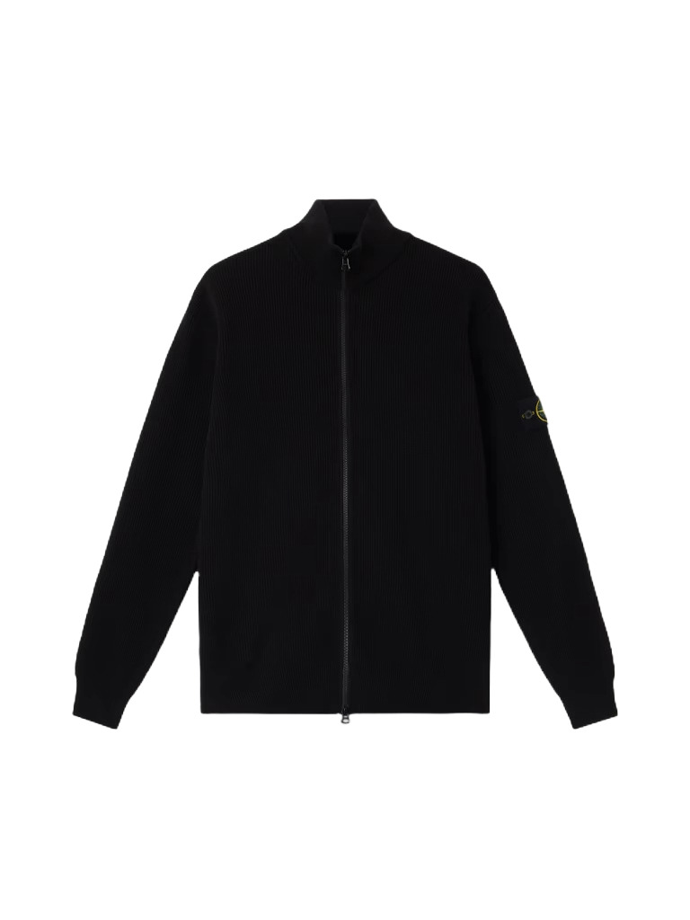 Zip Cardigan With Ribbing