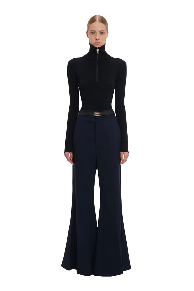 Half Zip High Neck Top