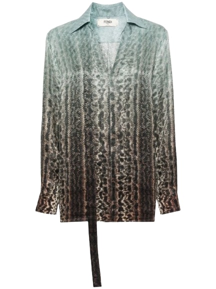 Animal-print Silk Blouse