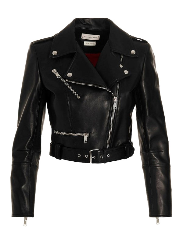 Lth Cropped Biker Leather Jacket
