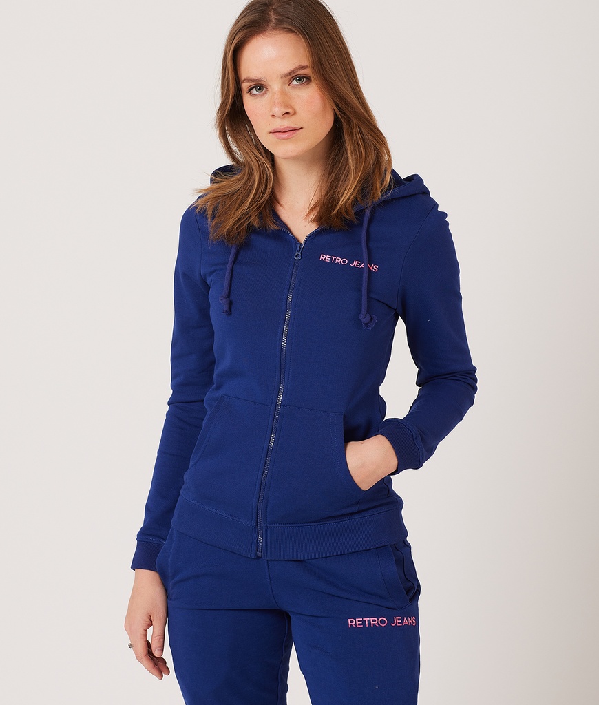 Keily Zip Hoodie Jogging Top, Blue