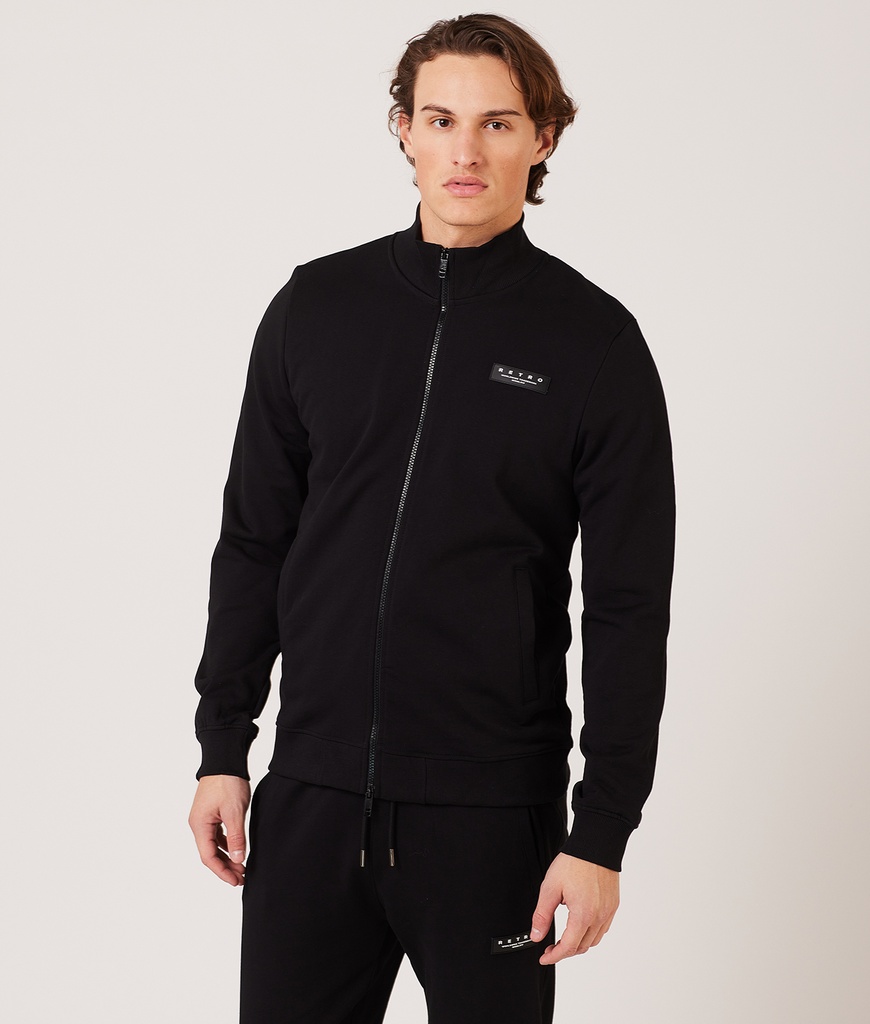Pine Zip Jogging Top, Black