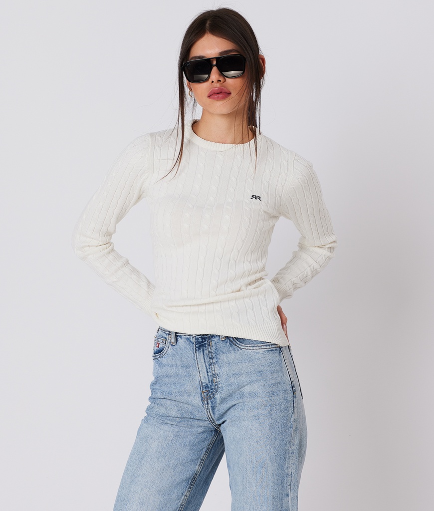 RR Original W V Sweater, Off White