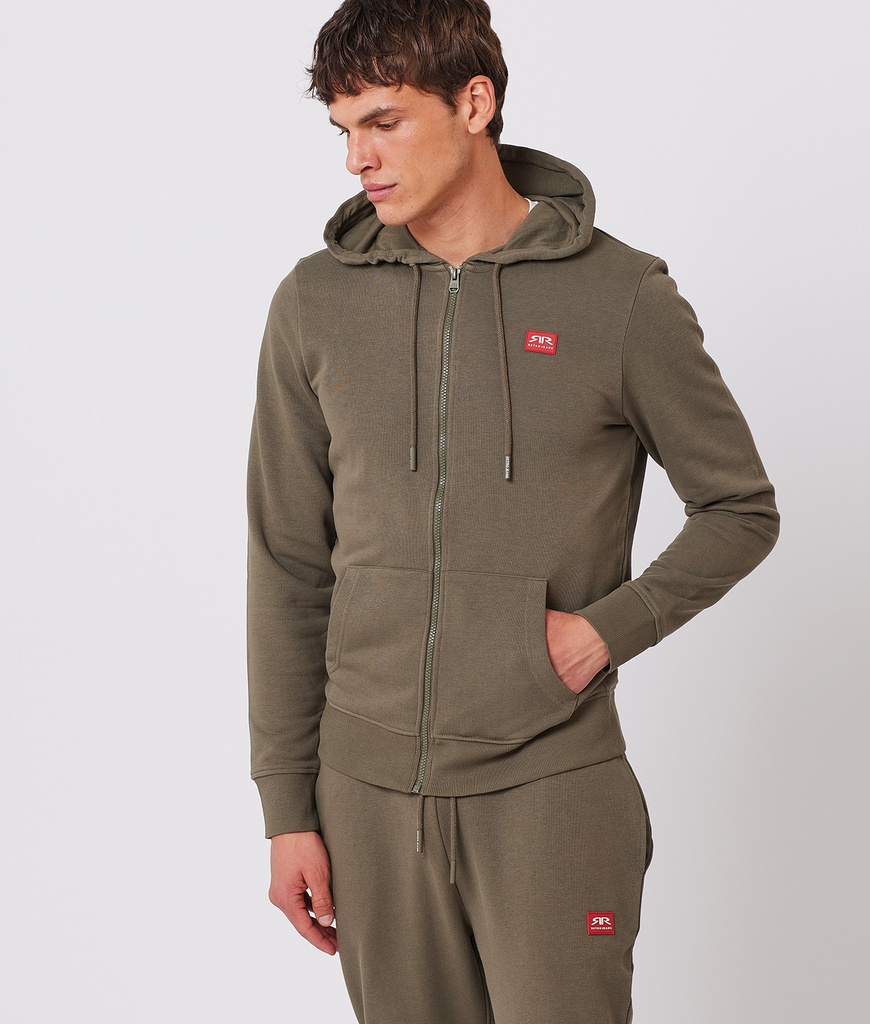 RR Original M Zip Hoodie Jogging Top, Khaki