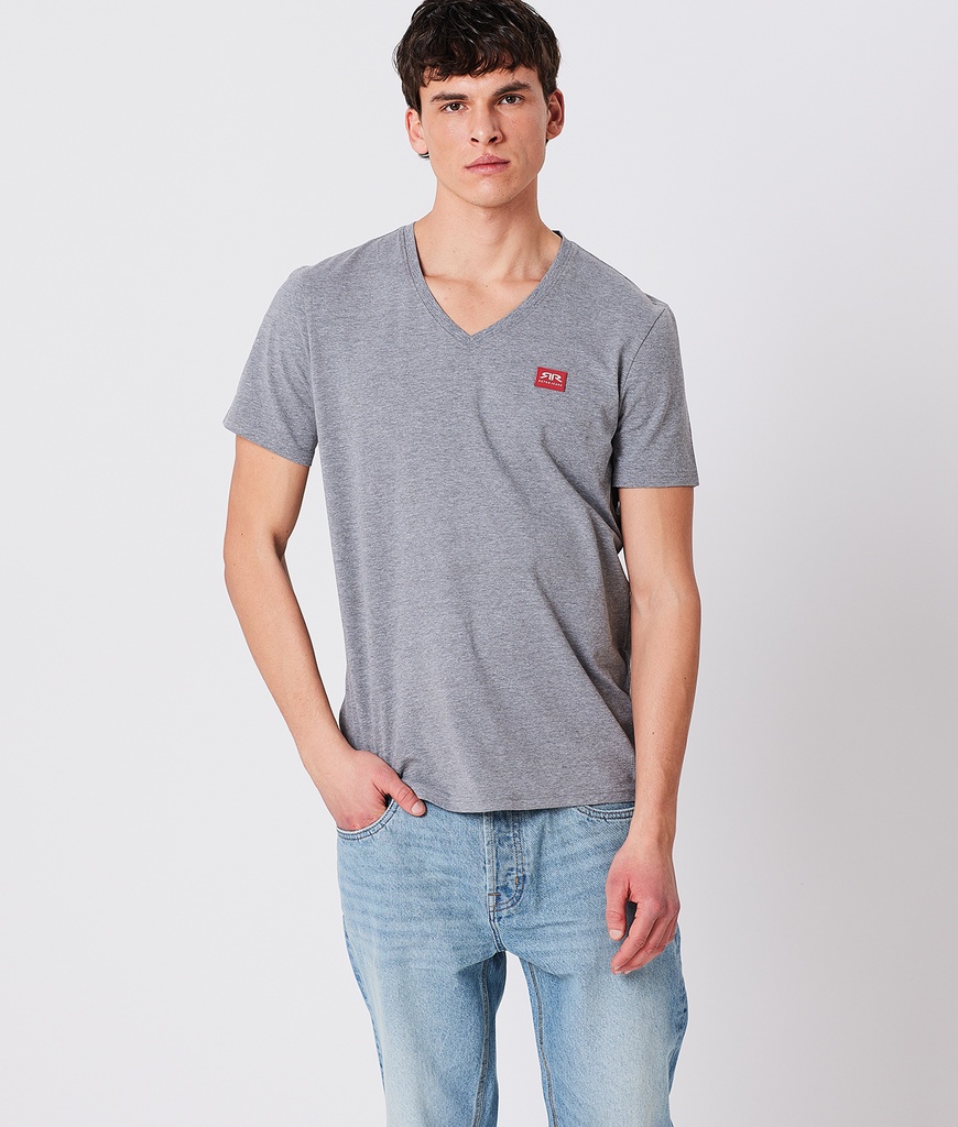 RR Original M V-neck T-Shirt, Dark Grey Melange