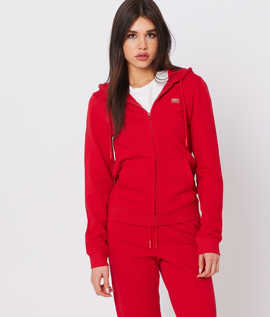 RR Original W Zip Hoodie Jogging Top, Red