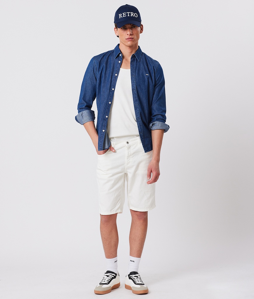 Ethan Denim Shorts, White