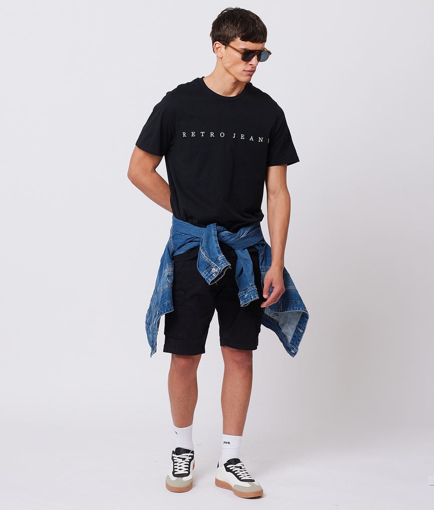 Marlon Cargo Woven Shorts, Jet Black