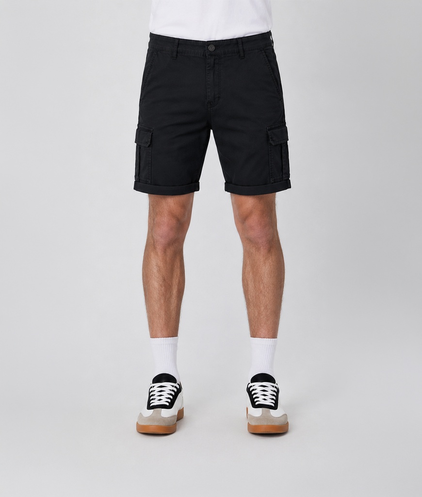 Marlon Cargo Woven Shorts, Jet Black