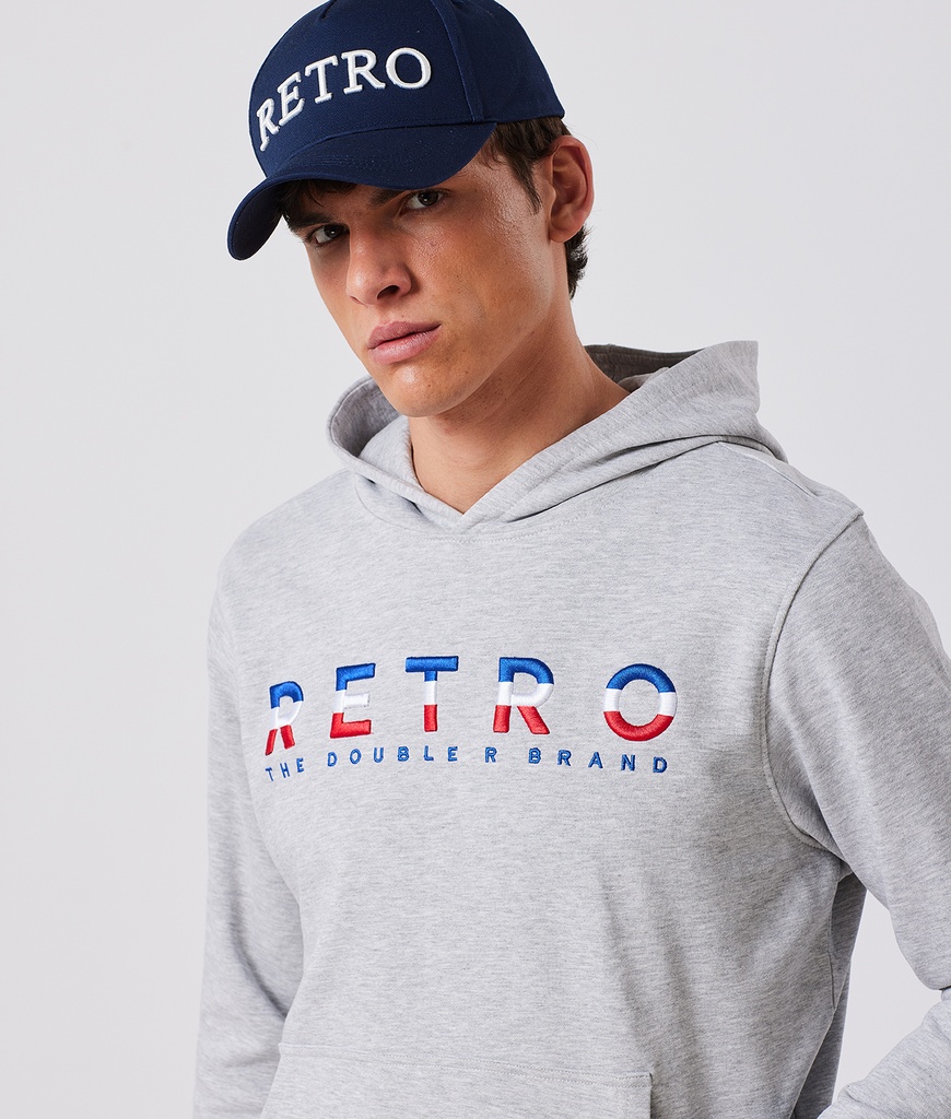 Nick Hoodie Jogging Top, Grey Melange