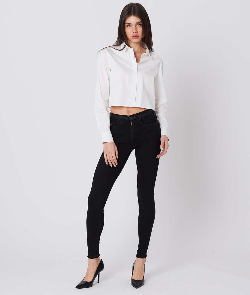 Lydia Cropped Blouse, White