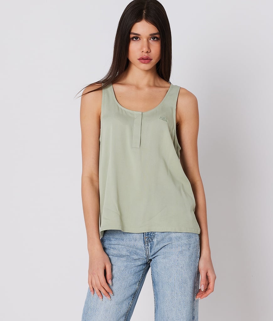 Lydia Woven Tank Top, Khaki