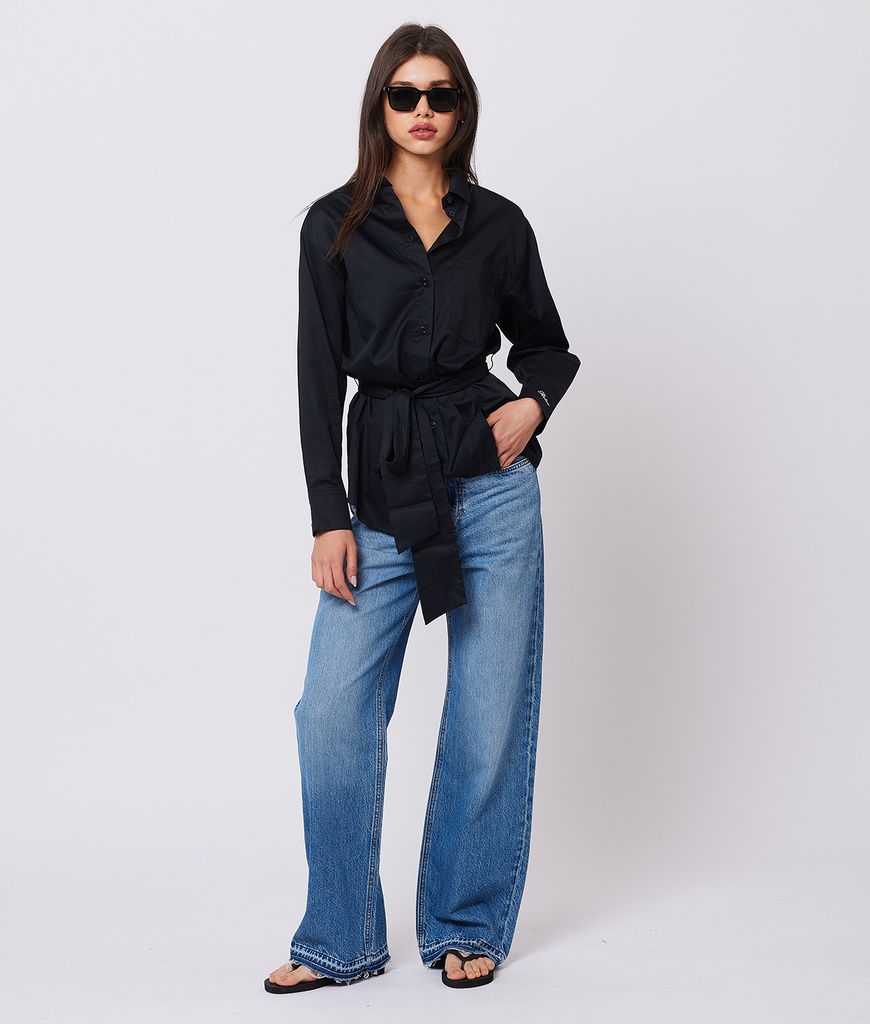 Summer Long Sleeves  Blouse, Black