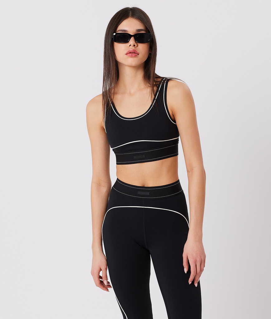 Flo Cropped Tank Top, Black