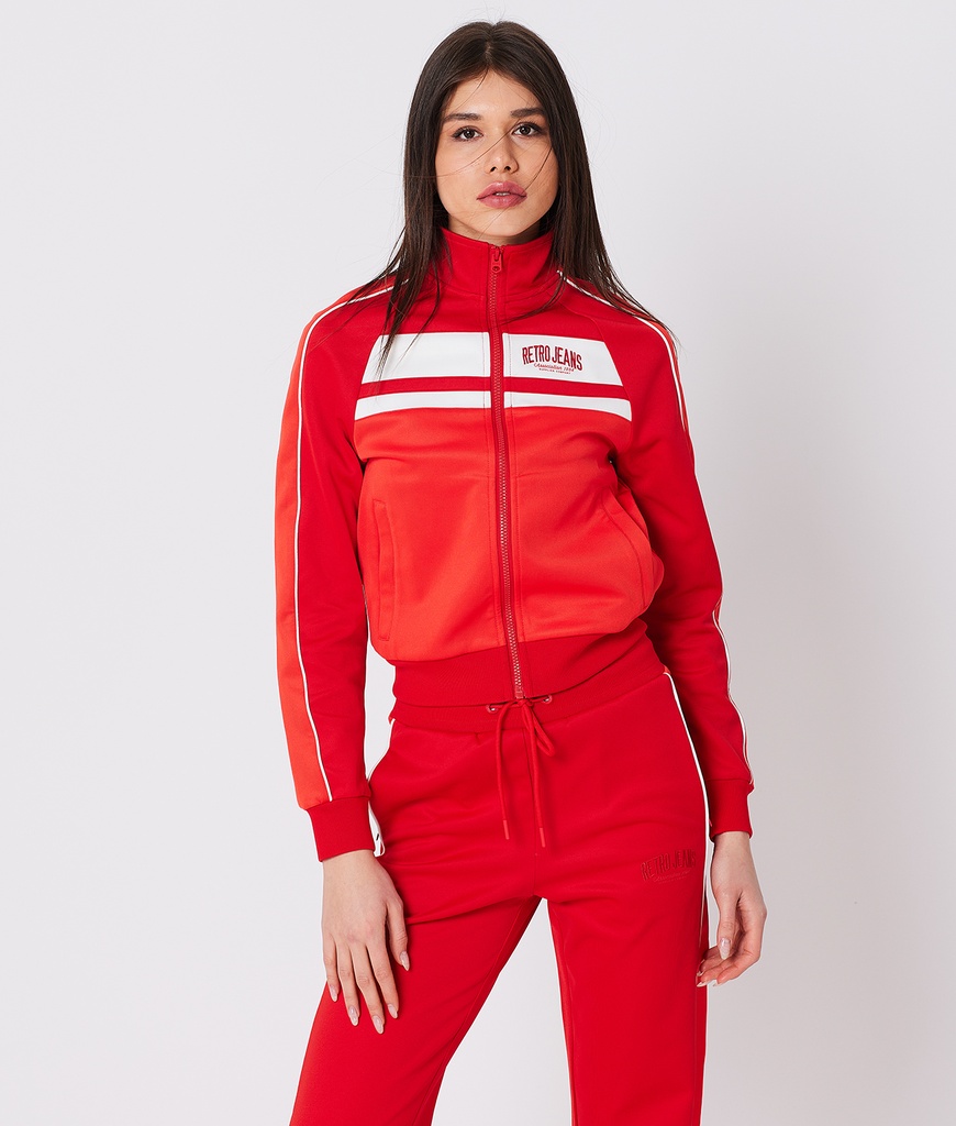 Flo Zipup Jogging Top, Red