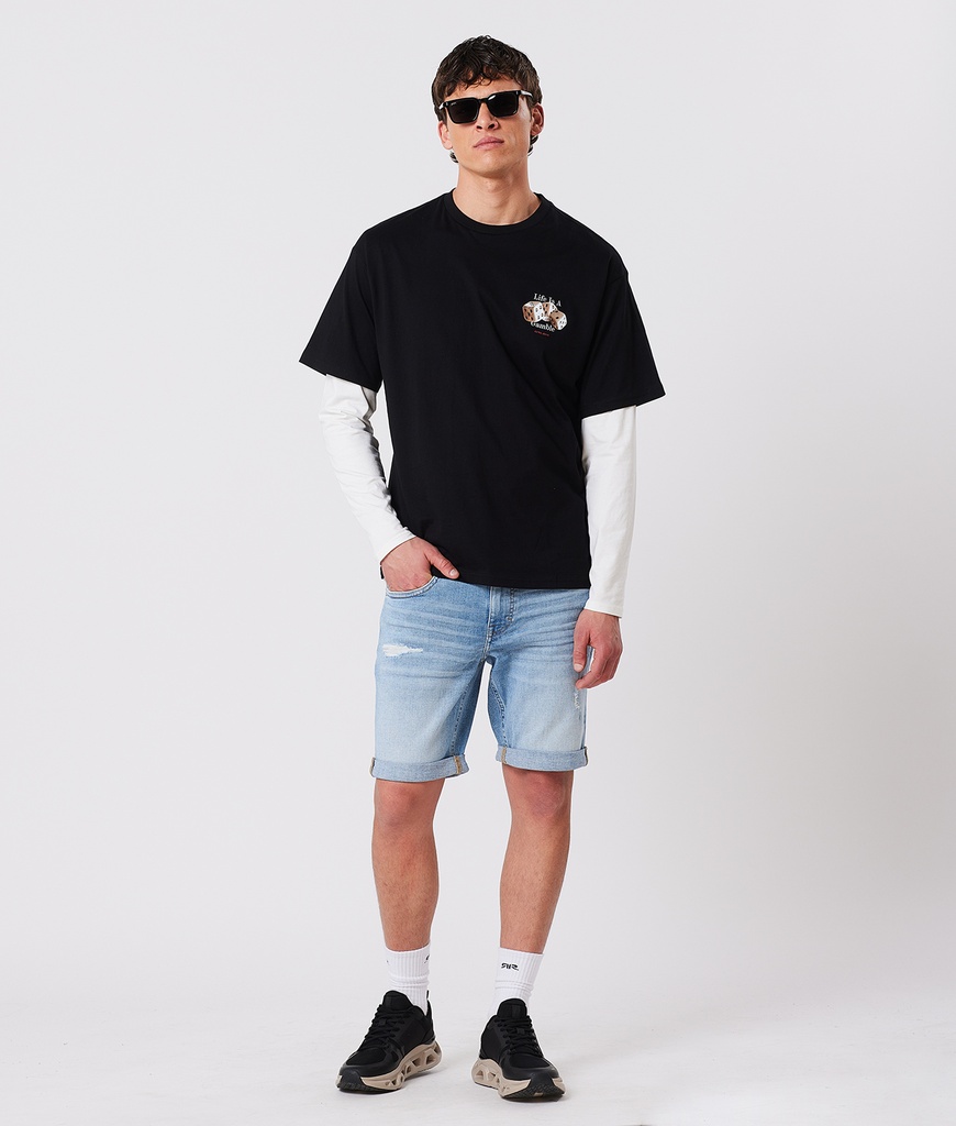 Stud Denim Shorts, W0206