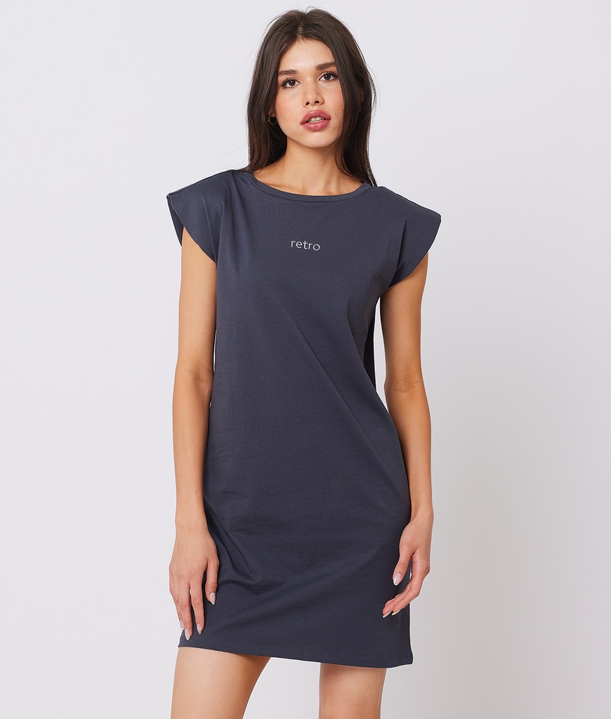 Bella Woven Dress, Anthracite