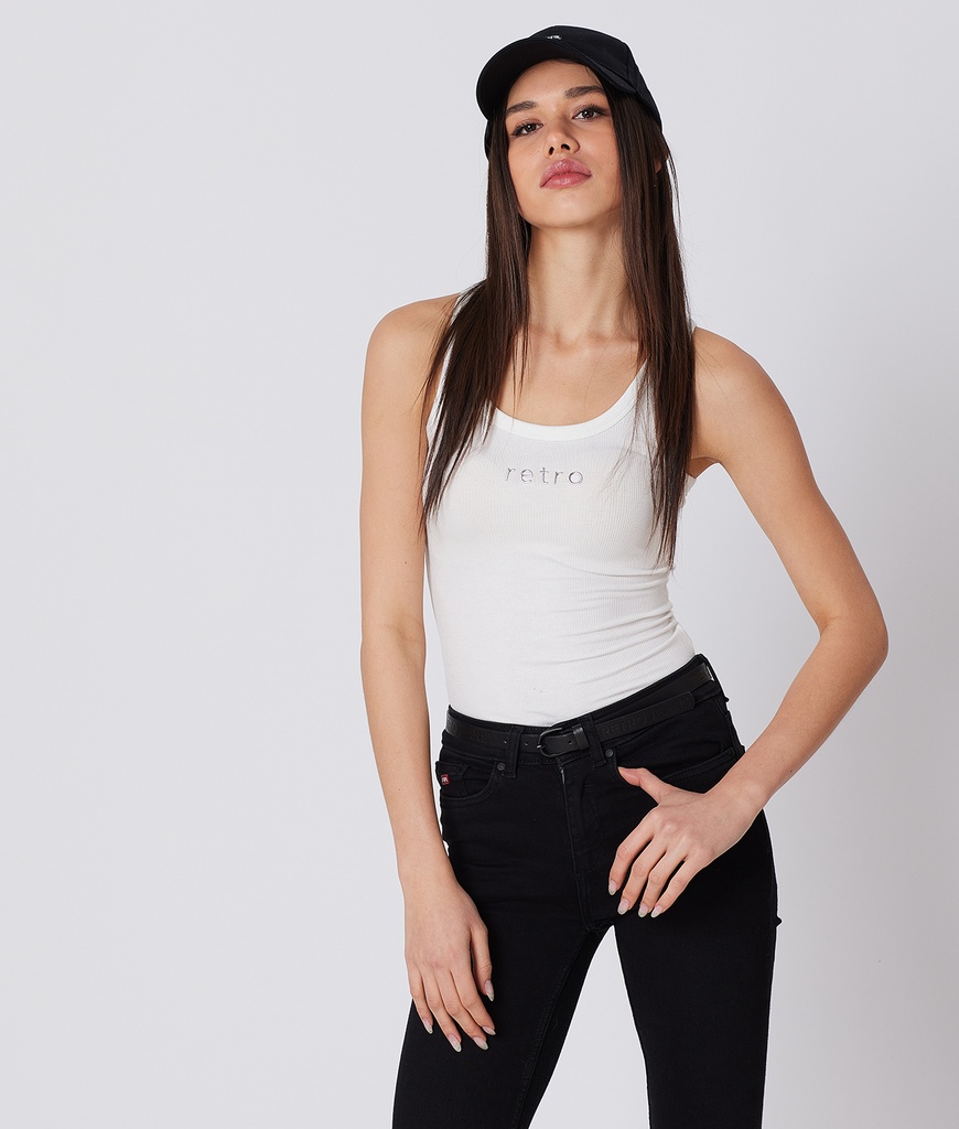 Bella Rib Tank Top, Off White