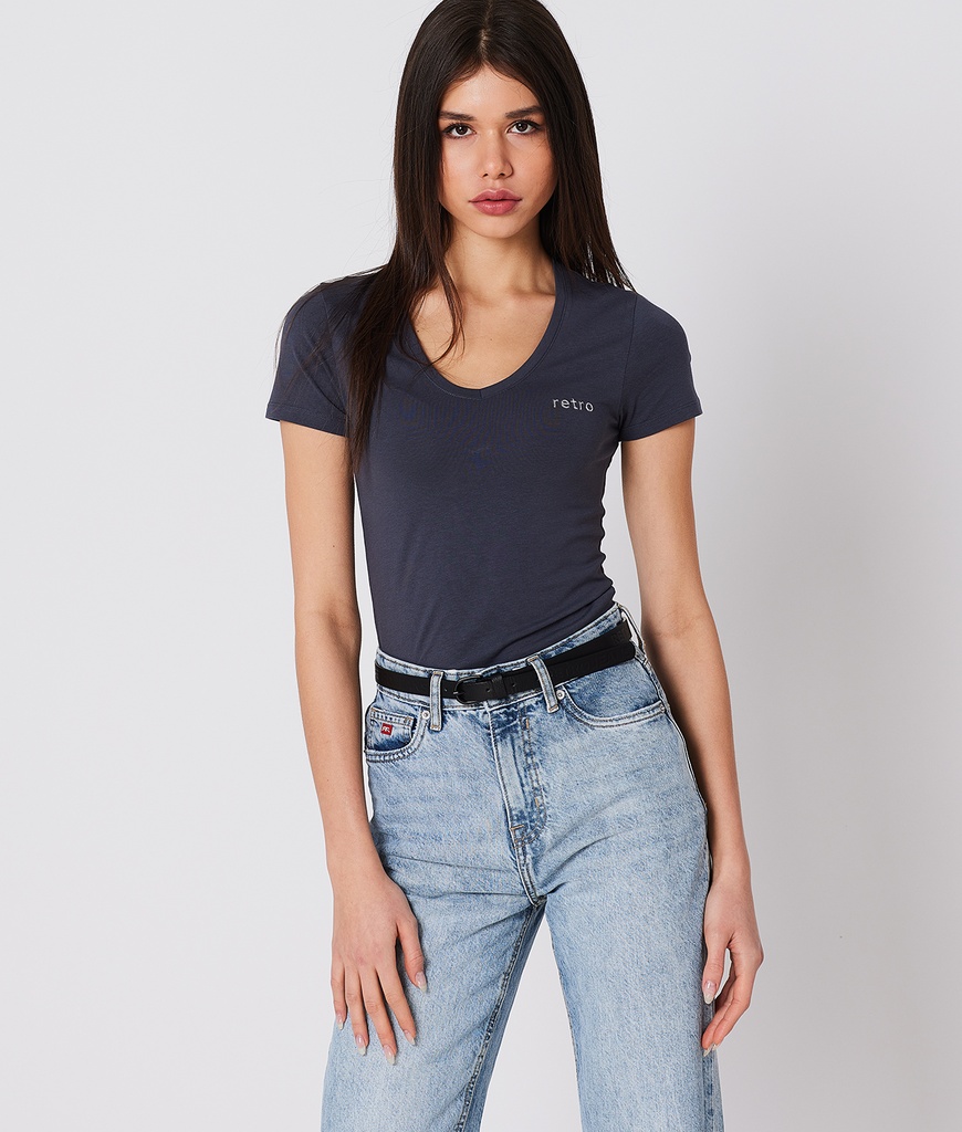 Bella V-neck T-Shirt, Anthracite