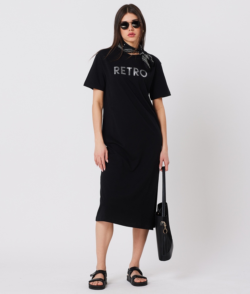 Cleo Woven Dress, Black
