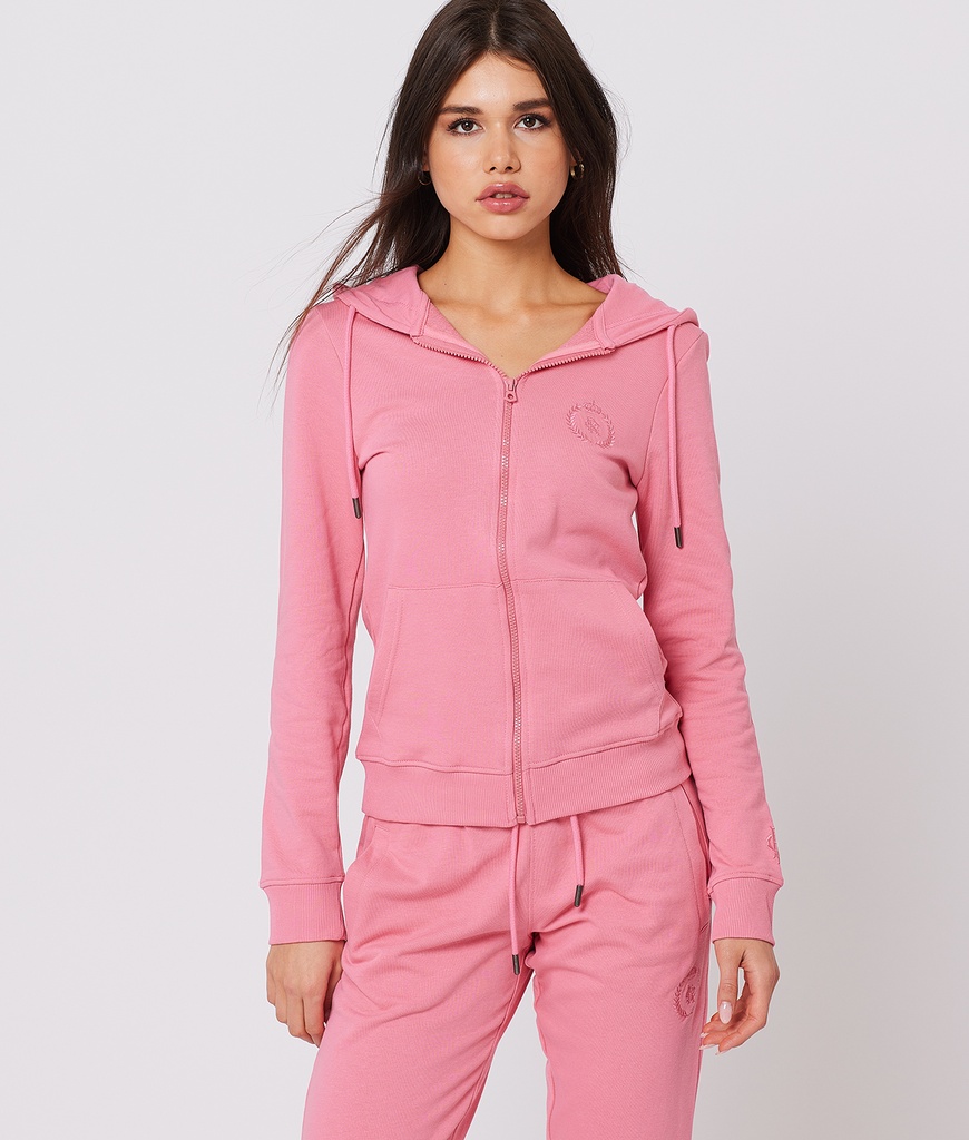 Lottie Zip Hoodie Jogging Top, Pink